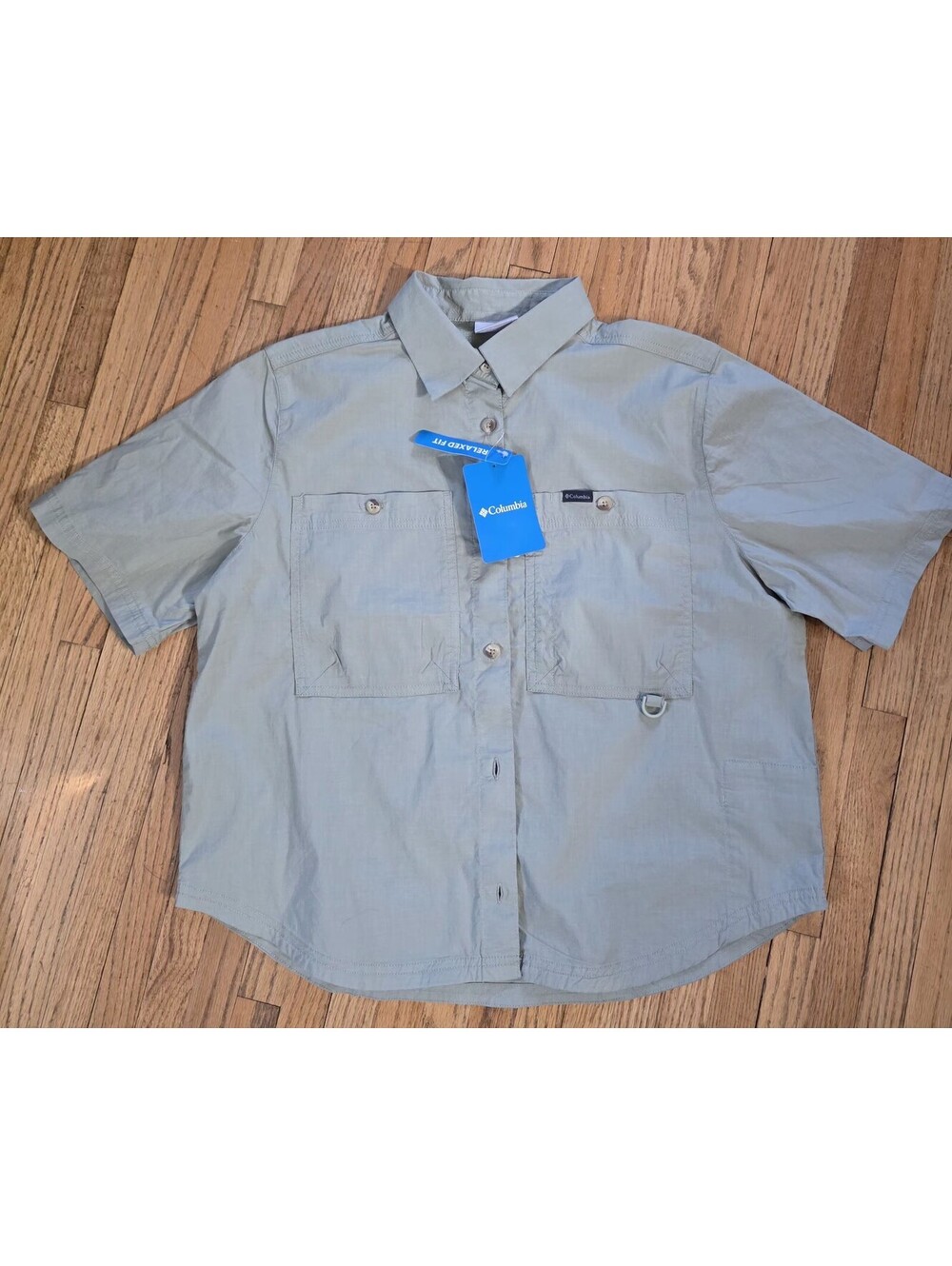 Womens S Columbia Relaxed Fit Tan Shirt - Waist Level